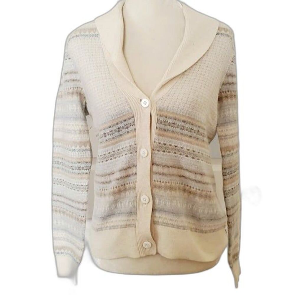 Orvis Lambs Wool Button Front Sweater Cardigan Size Small Elbow Patches NWOT